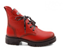Lee Cooper LCJ-22-50-1496LA czerwone skórzane trapery