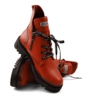 Lee Cooper LCJ-22-50-1496LA czerwone skórzane trapery