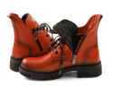 Lee Cooper LCJ-22-50-1496LA czerwone skórzane trapery