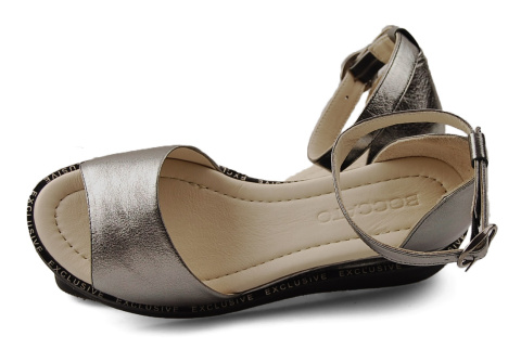 Boccato 004.1071 srebrne skórzane sandały Boccato 004.1071 srebrne skórzane sandały