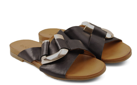 Boccato 02.1589 czarne skórzane klapki