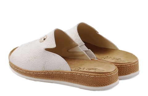 Contes 583 białe skórzane klapki Contes 583 białe skórzane klapki