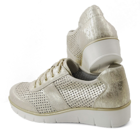 Filippo DP028/23 złote skórzane półbuty