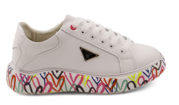 Filippo DP4480 białe skórzane sneakersy