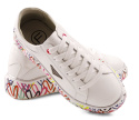 Filippo DP4480 białe skórzane sneakersy