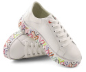 Filippo DP4480 białe skórzane sneakersy