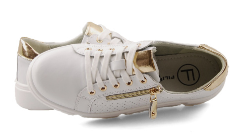 Filippo DP4528 białe skórzane półbuty