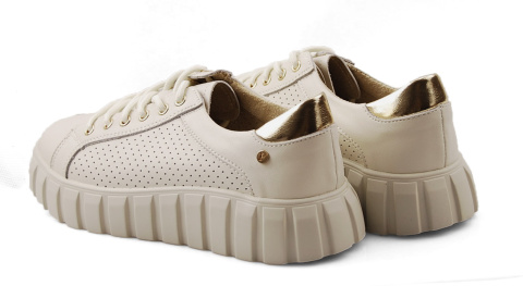 Filippo DP4535 beżowe skórzane sneakersy Filippo DP4535 beżowe skórzane sneakersy