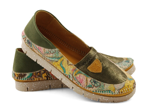 Maciejka 05434 zielone skórzane półbuty