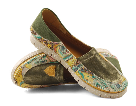 Maciejka 05434 zielone skórzane półbuty