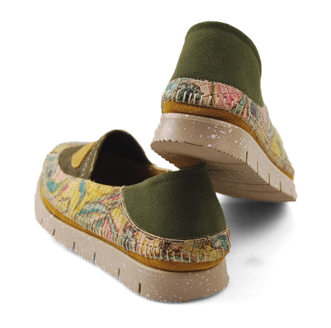 Maciejka 05434 zielone skórzane półbuty