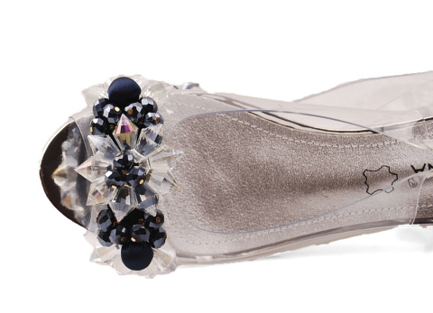 Sabatina 380-9 srebrne sandały transparentne