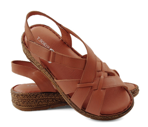 T.Sokolski L22-378 rude skórzane sandały T.Sokolski L22-378 rude skórzane sandały