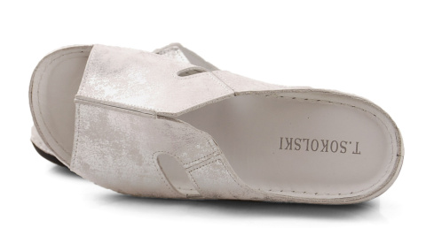 T.Sokolski L22-530 srebrne skórzane klapki T.Sokolski L22-530 srebrne skórzane klapki