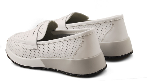 T.Sokolski W23-08 białe skórzane półbuty