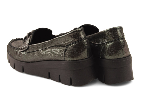 Boccato 989P metaliczne skórzane mokasyny