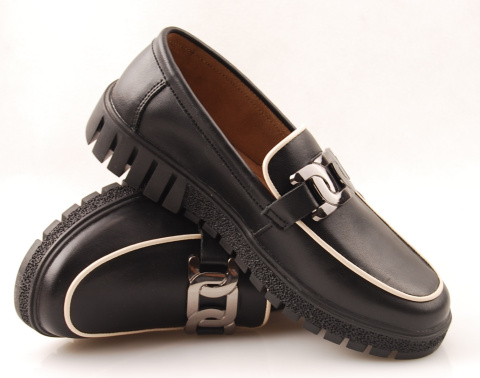 Filippo DP4728 czarne skórzane półbuty Filippo DP4728 czarne skórzane półbuty