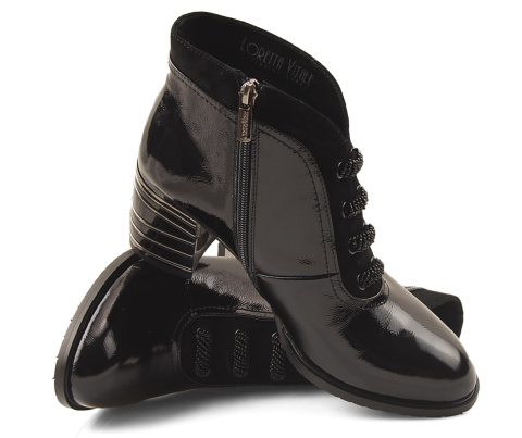 Loretta Vitale M226 czarne skórzane botki Loretta Vitale M226 czarne skórzane botki