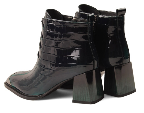 Loretta Vitale Y99-N121L zielone skórzane botki Loretta Vitale Y99-N121L zielone skórzane botki