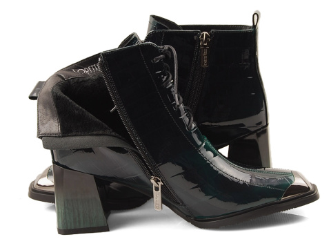 Loretta Vitale Y99-N121L zielone skórzane botki Loretta Vitale Y99-N121L zielone skórzane botki