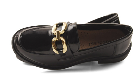 T.Sokolski J23-70 czarne skórzane mokasyny