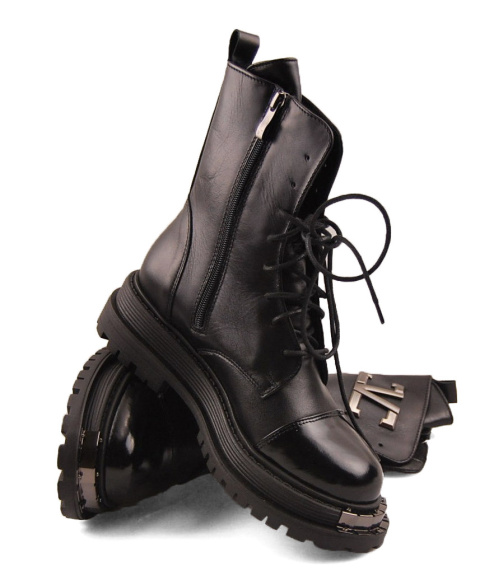 Contes 603 czarne skórzane trapery Contes 603 czarne skórzane trapery