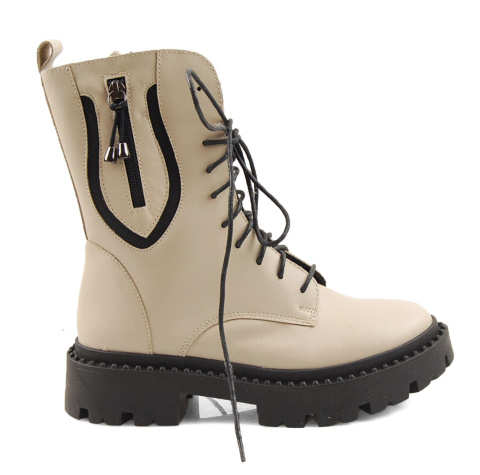 Contes 627 beżowe skórzane trapery Contes 627 beżowe skórzane trapery