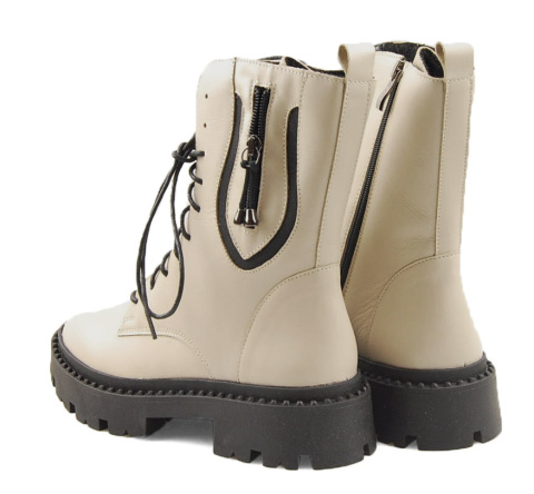 Contes 627 beżowe skórzane trapery Contes 627 beżowe skórzane trapery