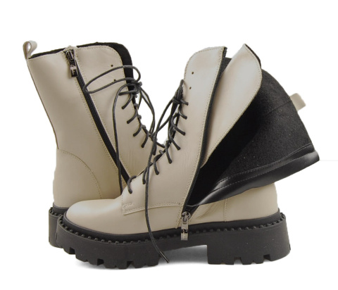 Contes 627 beżowe skórzane trapery Contes 627 beżowe skórzane trapery