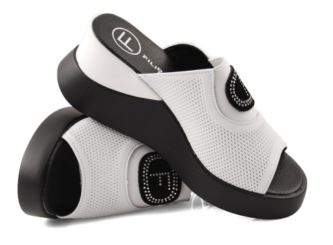 Filippo DK6141 białe skórzane klapki Filippo DK6141 białe skórzane klapki