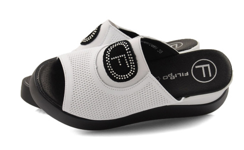 Filippo DK6141 białe skórzane klapki Filippo DK6141 białe skórzane klapki