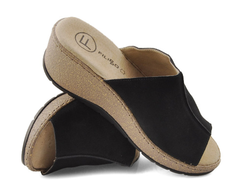 Filippo DK6251 czarne skórzane klapki Filippo DK6251 czarne skórzane klapki