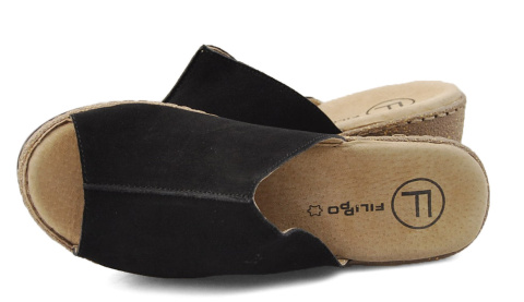 Filippo DK6251 czarne skórzane klapki Filippo DK6251 czarne skórzane klapki