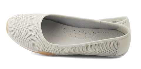 Filippo DP3681 białe skórzane baleriny