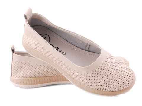 Filippo DP6023 bezowe skórzane baleriny