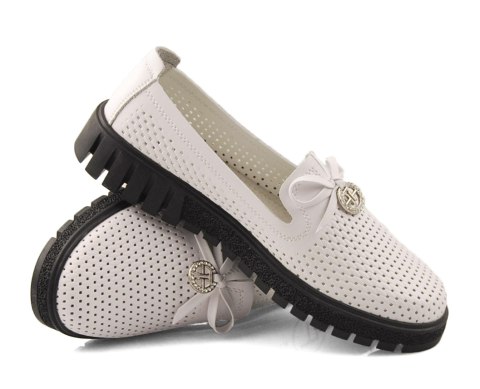 Filippo DP6057 białe skórzane półbuty Filippo DP6057 białe skórzane półbuty