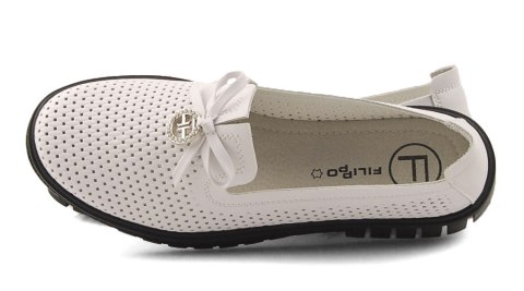 Filippo DP6057 białe skórzane półbuty Filippo DP6057 białe skórzane półbuty