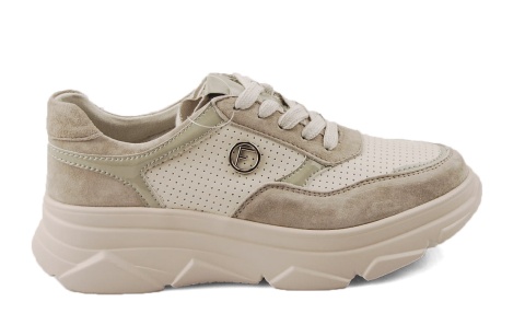 Filippo DP6108 beżowe skórzane sneakersy