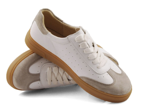 Filippo DP6128 biało-beżowe skórzane półbuty Filippo DP6128 biało-beżowe skórzane półbuty