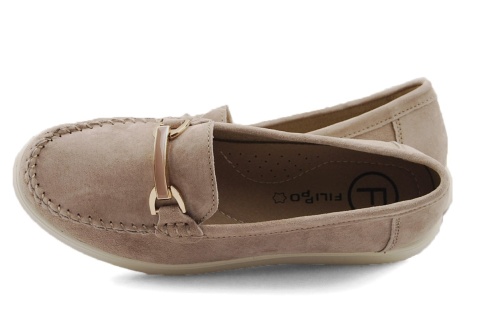 Filippo DP6135 beżowe skórzane półbuty