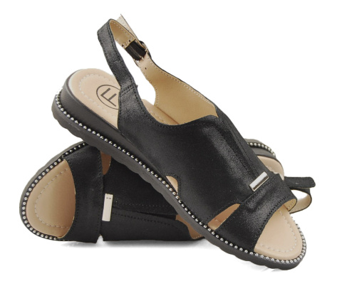 Filippo DS4470 czarne skórzane sandały