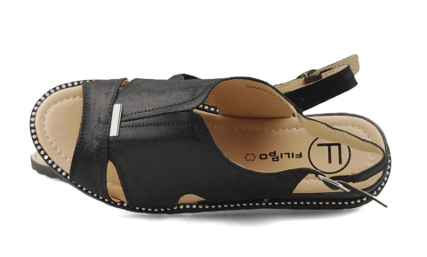 Filippo DS4470 czarne skórzane sandały