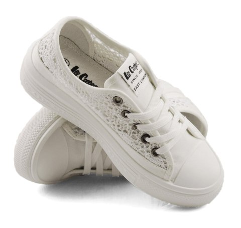 Lee Cooper LCW-23-44-1617L białe trampki ażurowe Lee Cooper LCW-23-44-1617L białe trampki ażurowe