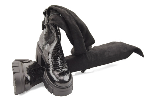 Maciejka 05260 czarne skórzane muszkieterki Maciejka 05260 czarne skórzane muszkieterki