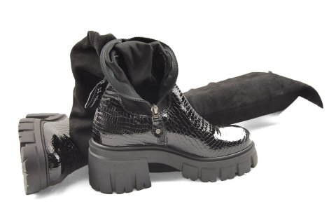 Maciejka 05260 czarne skórzane muszkieterki Maciejka 05260 czarne skórzane muszkieterki