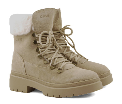 Big Star OO274229 beżowe skórzane trapery Big Star OO274229 beżowe skórzane trapery