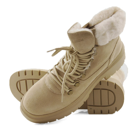 Big Star OO274229 beżowe skórzane trapery Big Star OO274229 beżowe skórzane trapery