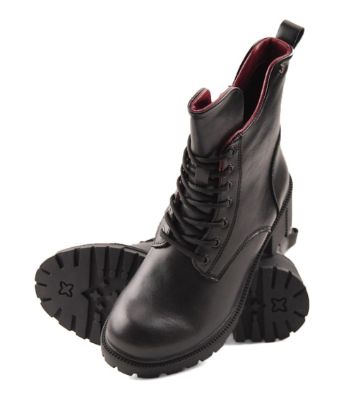 Filippo DBT6501 czarne skórzane trapery