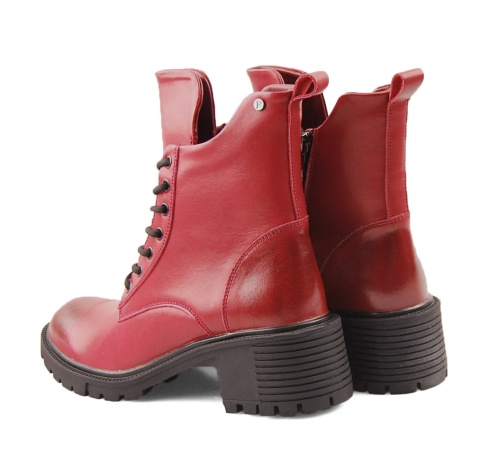 Filippo DBT6501 czerwone skórzane trapery