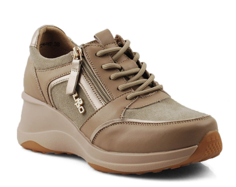 Filippo DP6434/24 beżowe skórzane sneakersy Filippo DP6434/24 beżowe skórzane sneakersy